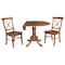 International Concepts Round 42 in Dual Drop Leaf Table, 2 X-Back Chairs, Distressed Oak, 42 in W, 42 in L, 29.5 in H K42-42DP-C613P - alternate 2
